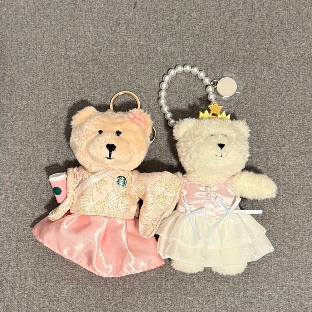 Starbucks Princess Bearista & Pink Hanfu Plush Keychain